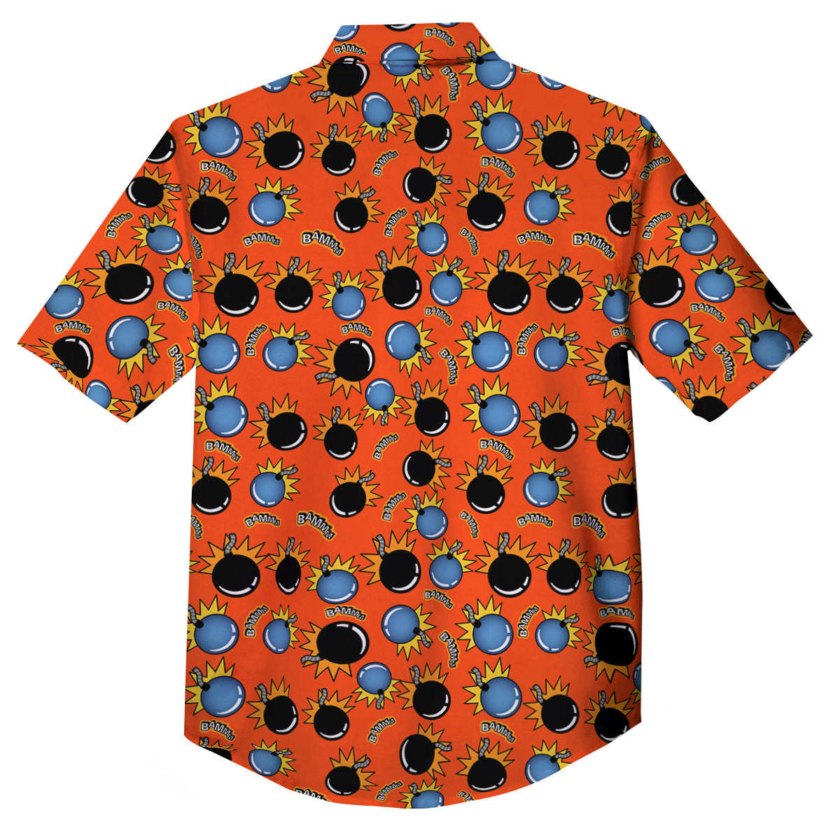 Bomb Bamm Print Pattern Button Up Shirt-grizzshop