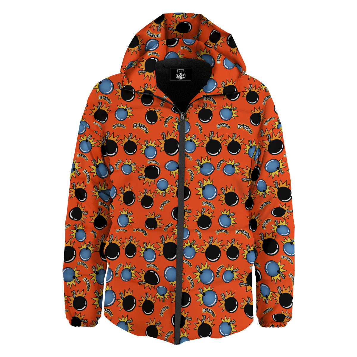 Bomb Bamm Print Pattern Down Jacket-grizzshop