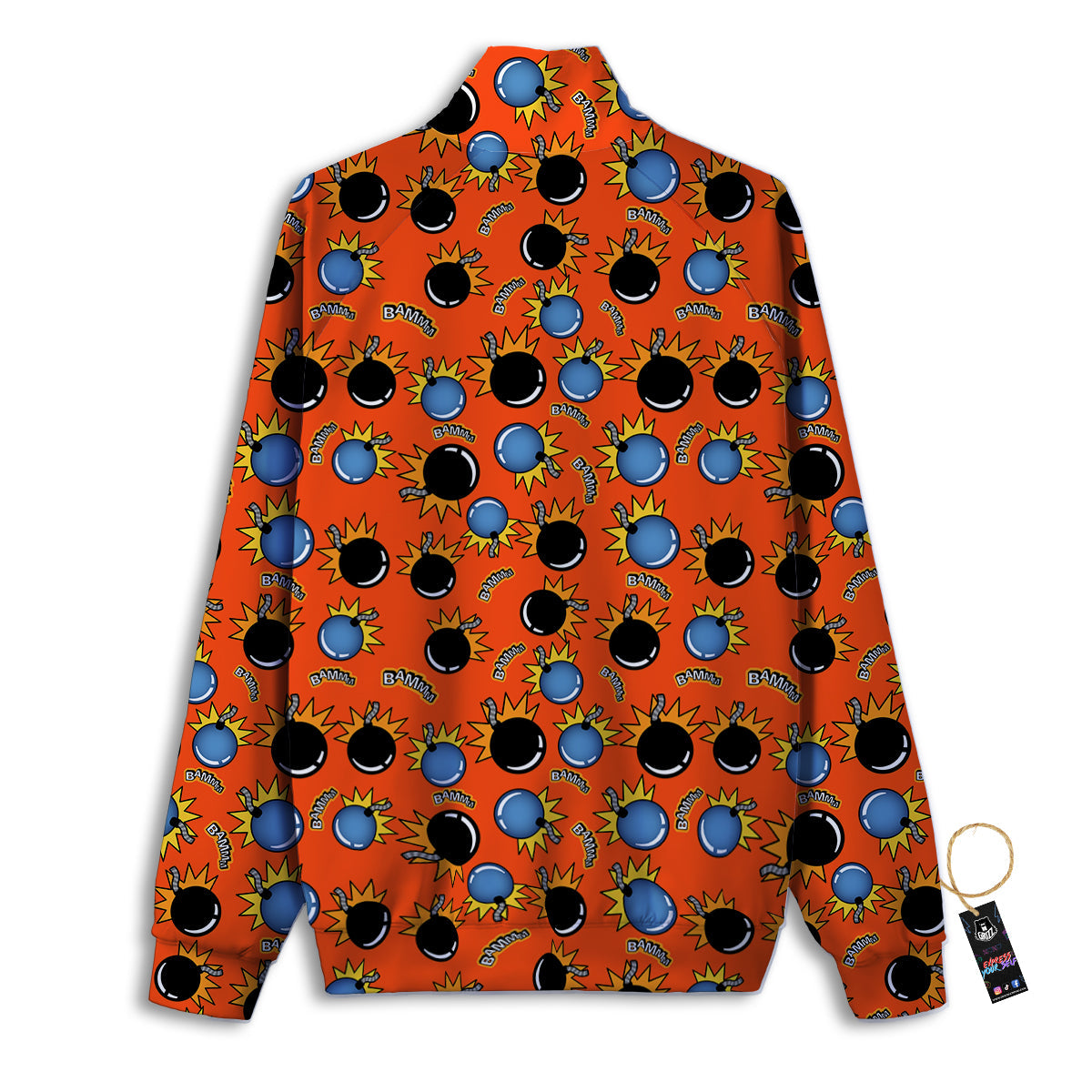 Bomb Bamm Print Pattern Track Jacket-grizzshop