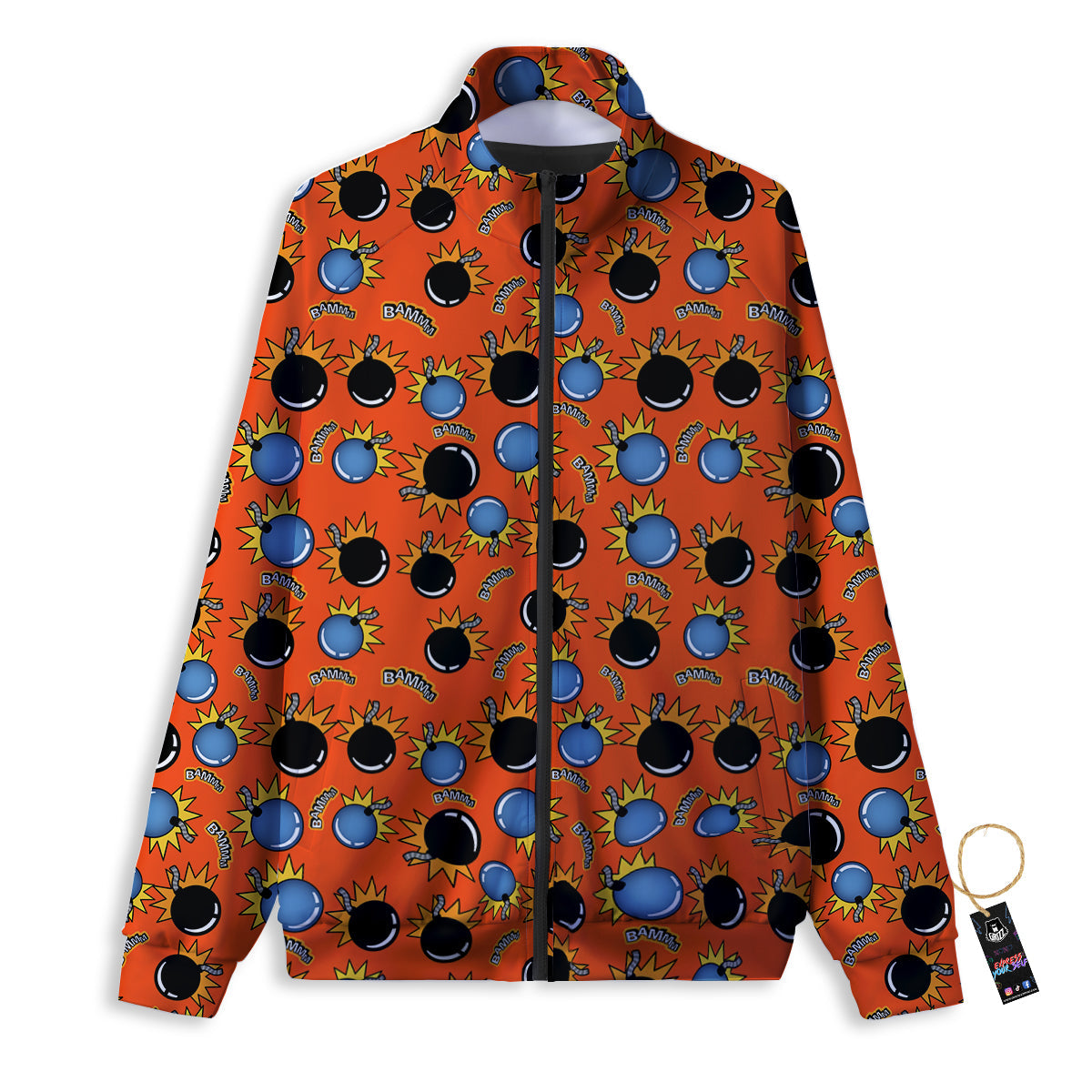 Bomb Bamm Print Pattern Track Jacket-grizzshop