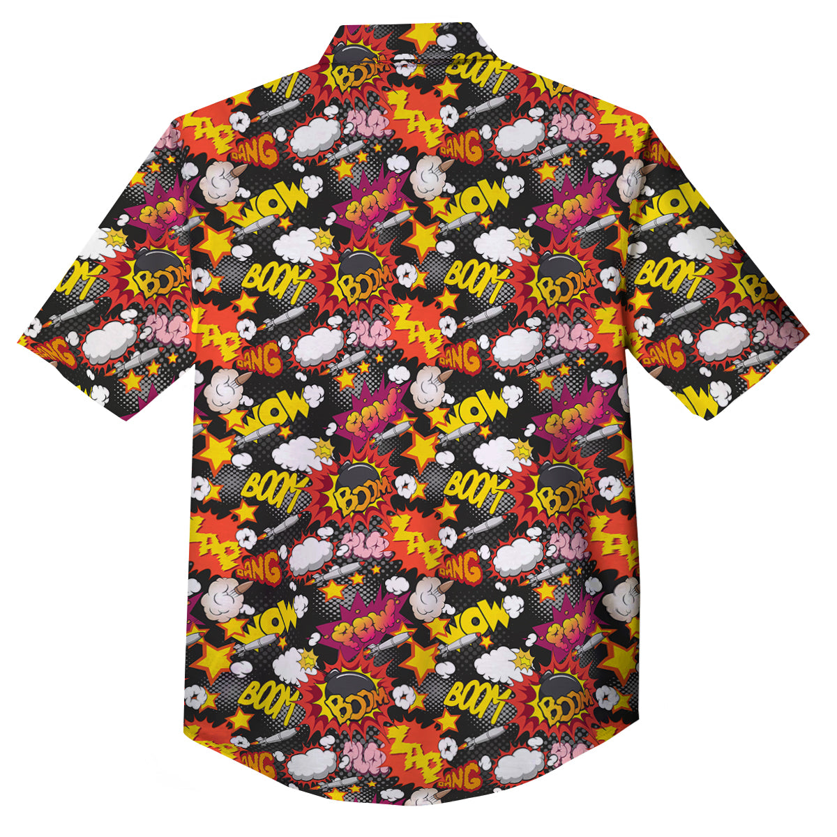 Bomb Boom Comic Graffiti Print Pattern Button Up Shirt-grizzshop