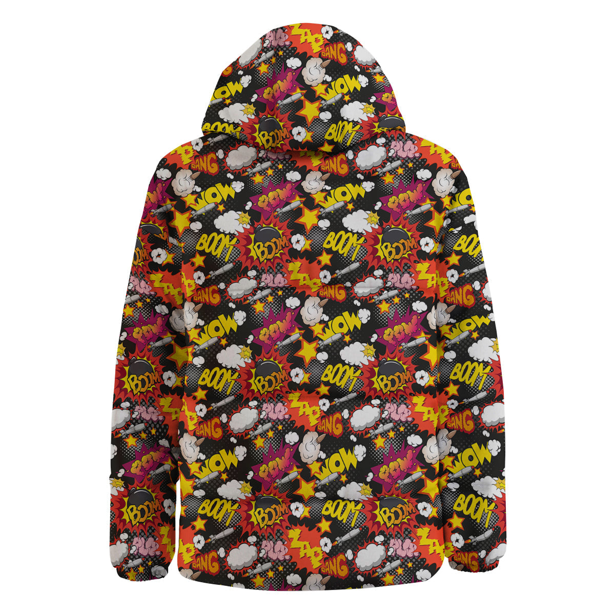 Bomb Boom Comic Graffiti Print Pattern Down Jacket-grizzshop