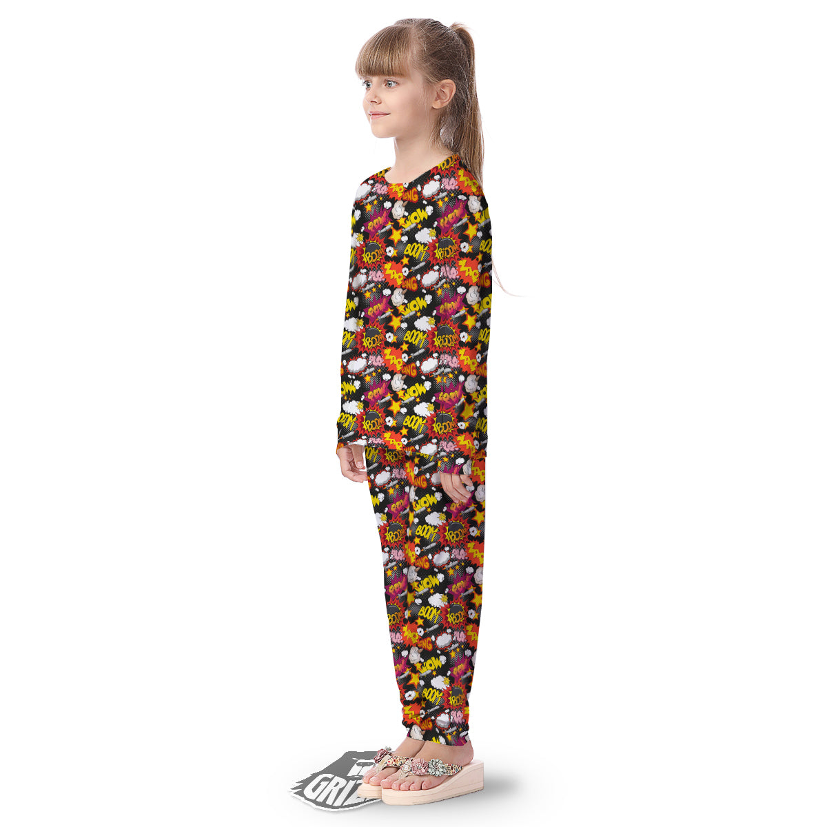 Bomb Boom Comic Graffiti Print Pattern Kid's Pajamas-grizzshop