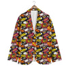 Bomb Boom Comic Graffiti Print Pattern Men's Blazer-grizzshop