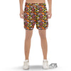 Bomb Boom Comic Graffiti Print Pattern Men's Gym Shorts-grizzshop