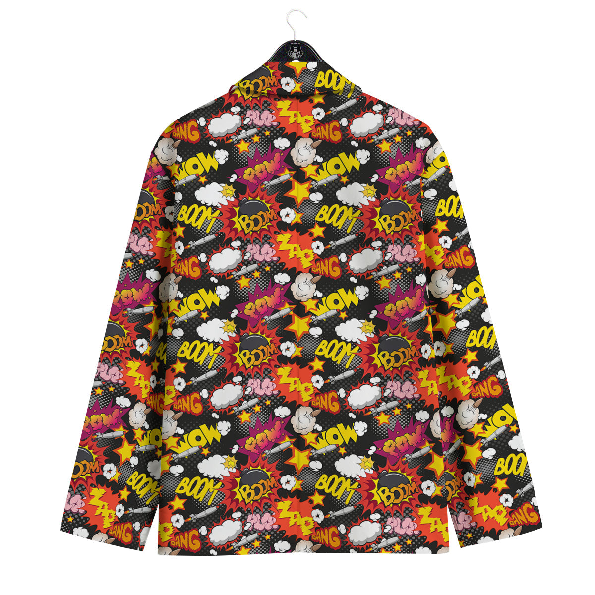 Bomb Boom Comic Graffiti Print Pattern Men's Sport Coat-grizzshop