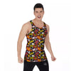 Bomb Boom Comic Graffiti Print Pattern Men's Tank Top-grizzshop