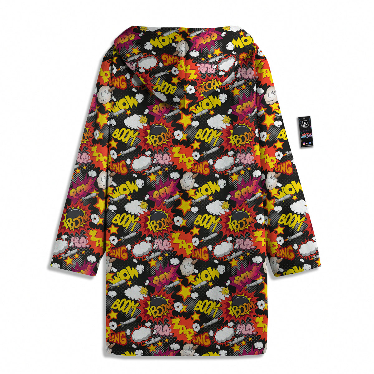 Bomb Boom Comic Graffiti Print Pattern Men's Windbreaker Jacket-grizzshop