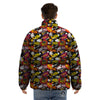 Bomb Boom Comic Graffiti Print Pattern Puffer Jacket-grizzshop