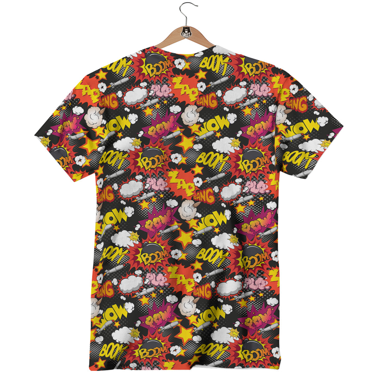 Bomb Boom Comic Graffiti Print Pattern T-Shirt-grizzshop