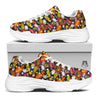 Bomb Boom Comic Graffiti Print Pattern White Chunky Shoes-grizzshop