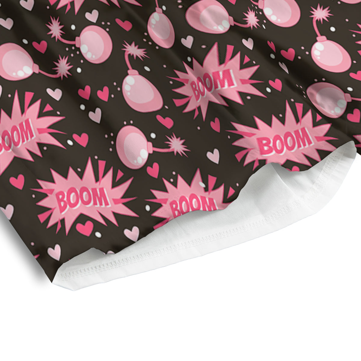 Bomb Boom Pink And Heart Print Pattern Men's Athletic Shorts
