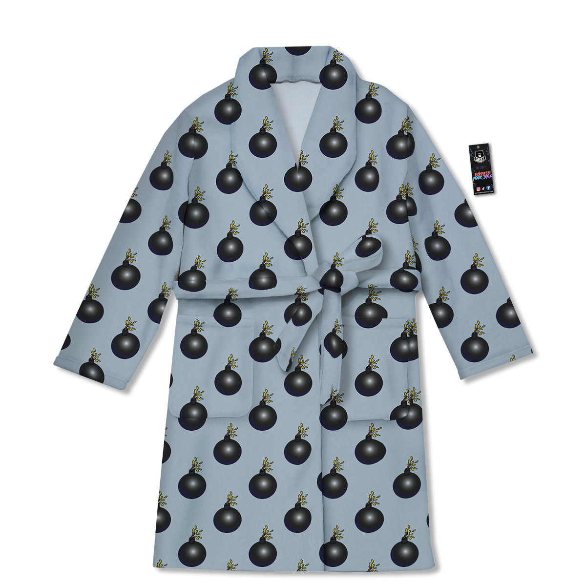 Bomb Vintage Print Pattern Bathrobe-grizzshop