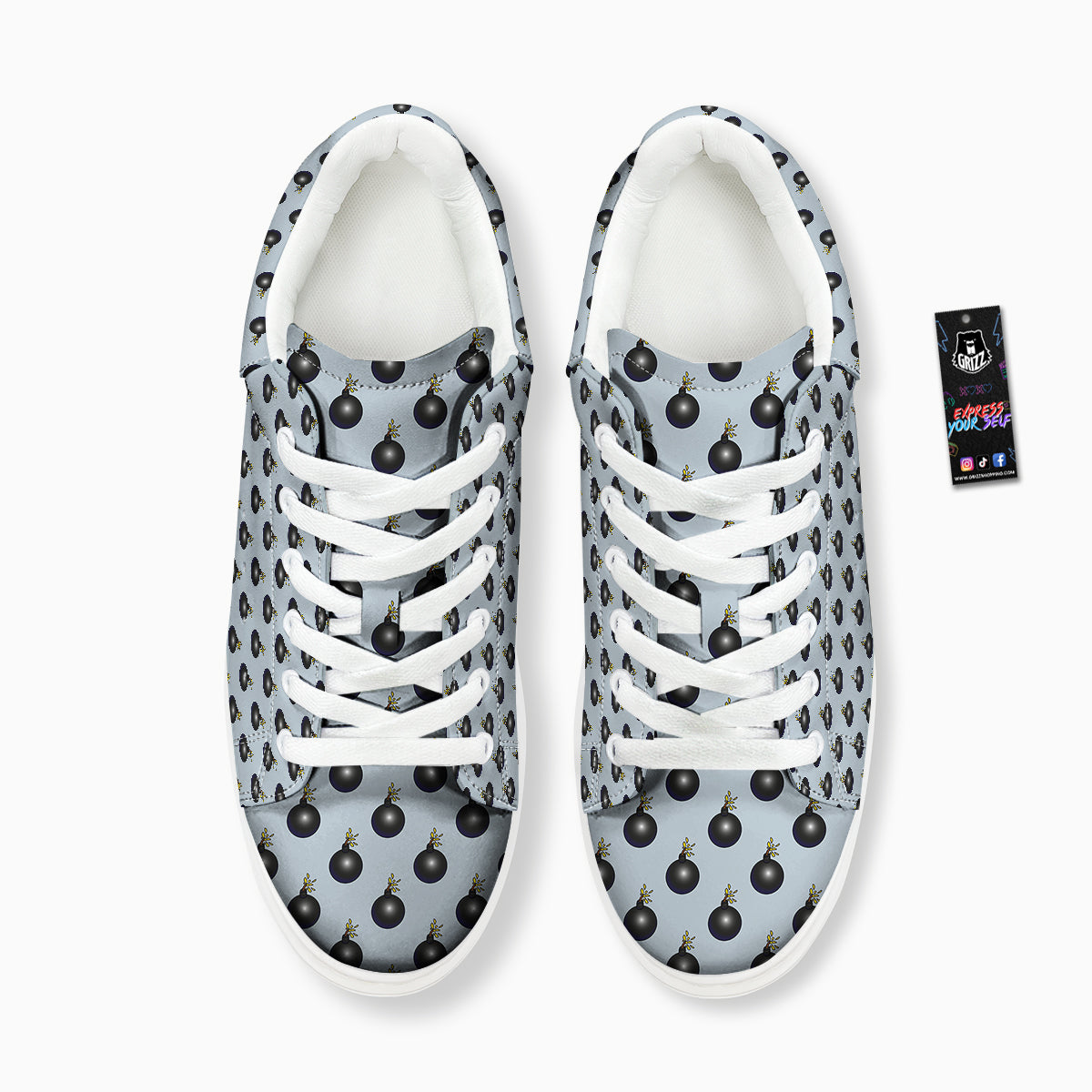 Bomb Vintage Print Pattern Platform Shoes-grizzshop