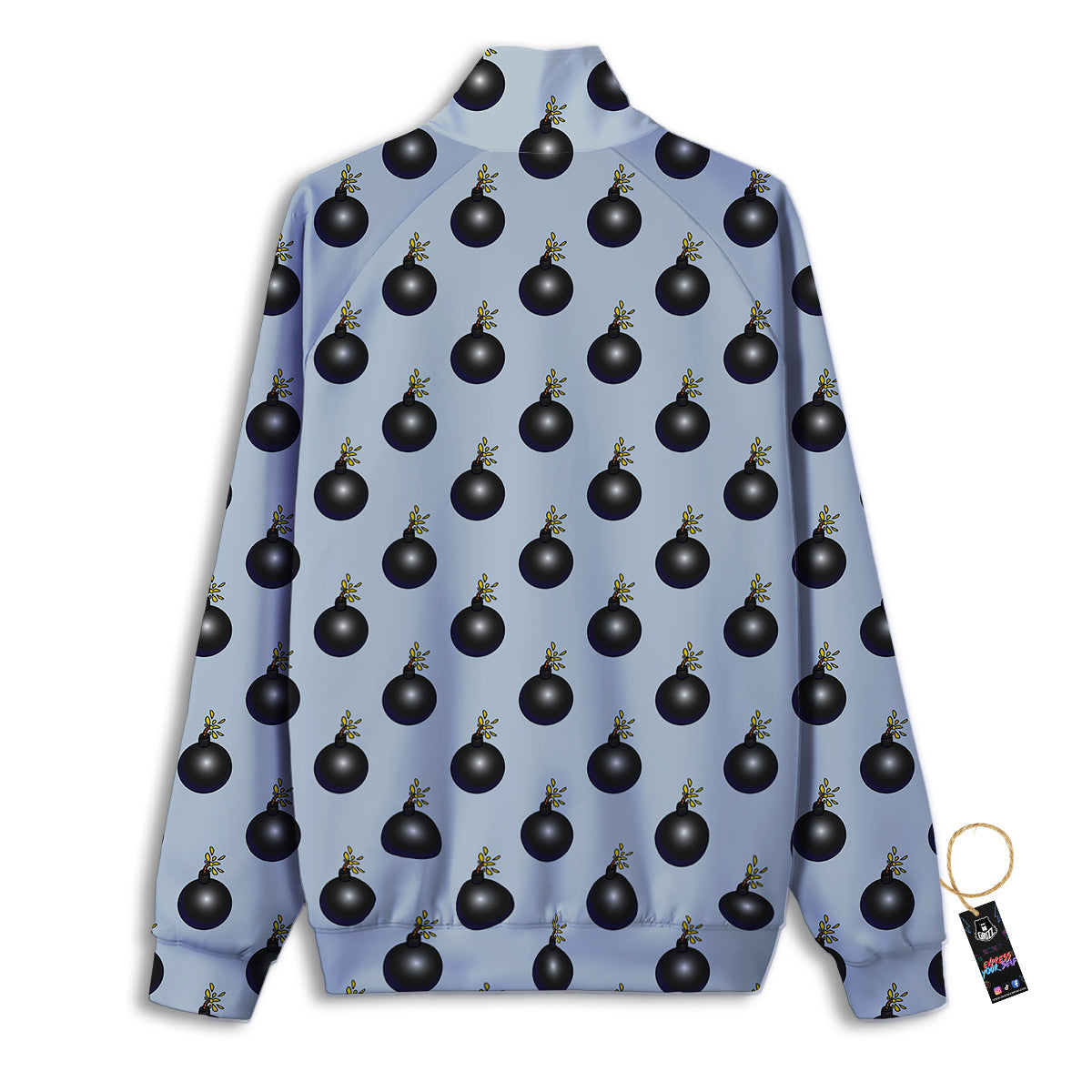 Bomb Vintage Print Pattern Track Jacket-grizzshop