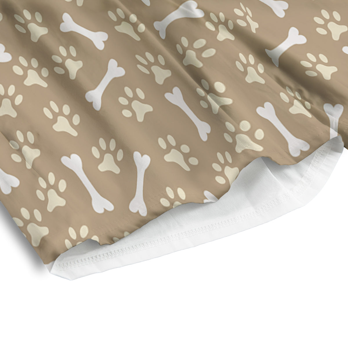 Bone And Beige Paw Print Pattern Men's Athletic Shorts