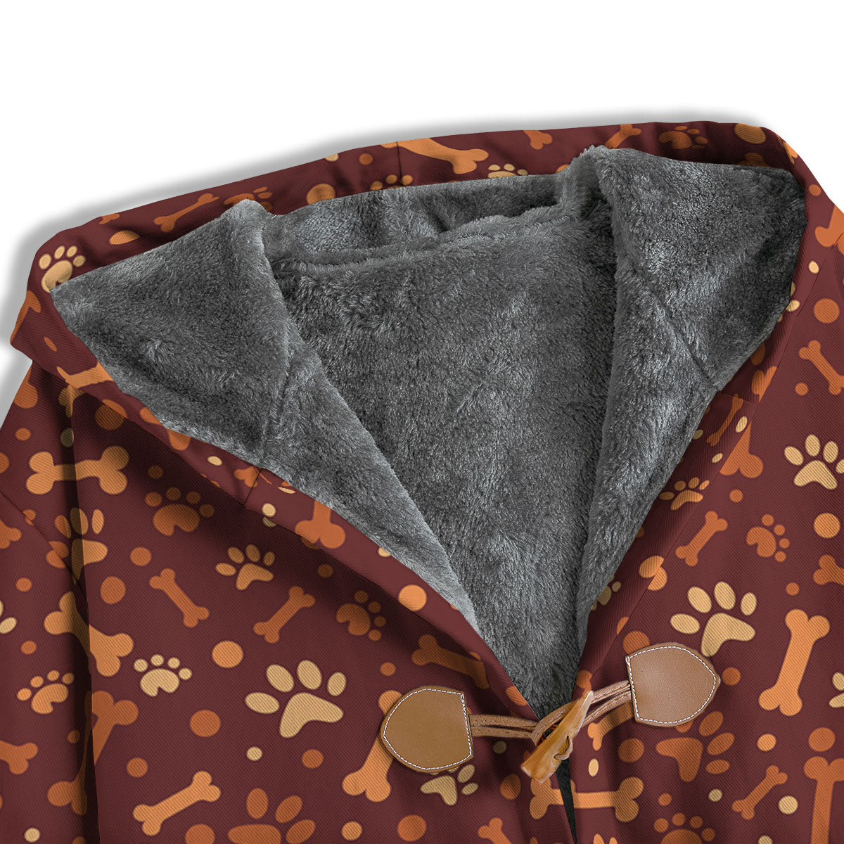 Bone And Brown Paw Print Pattern Men's Windbreaker Jacket-grizzshop