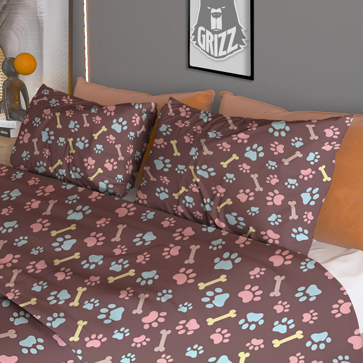 Buffalo Check Dark Grey And Black Print Duvet Cover Bedding Set