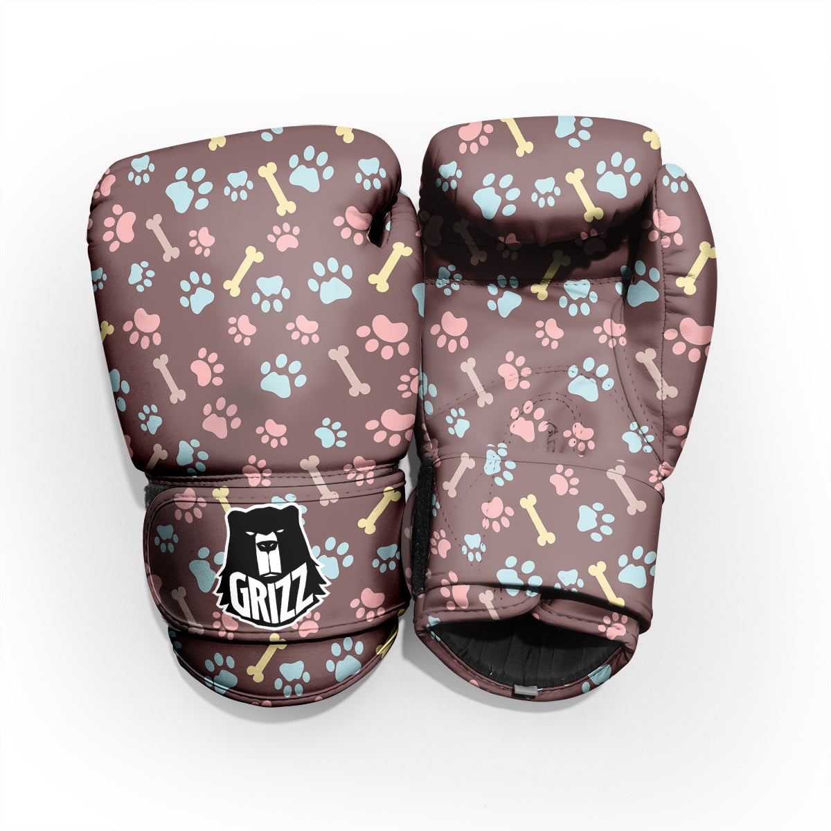 Bone And Colorful Paw Print Pattern Pro Boxing Glove