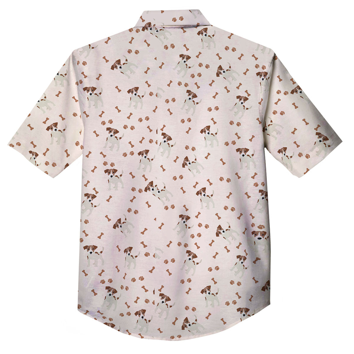 Bone And Jack Russell Terrier Print Pattern Button Up Shirt-grizzshop