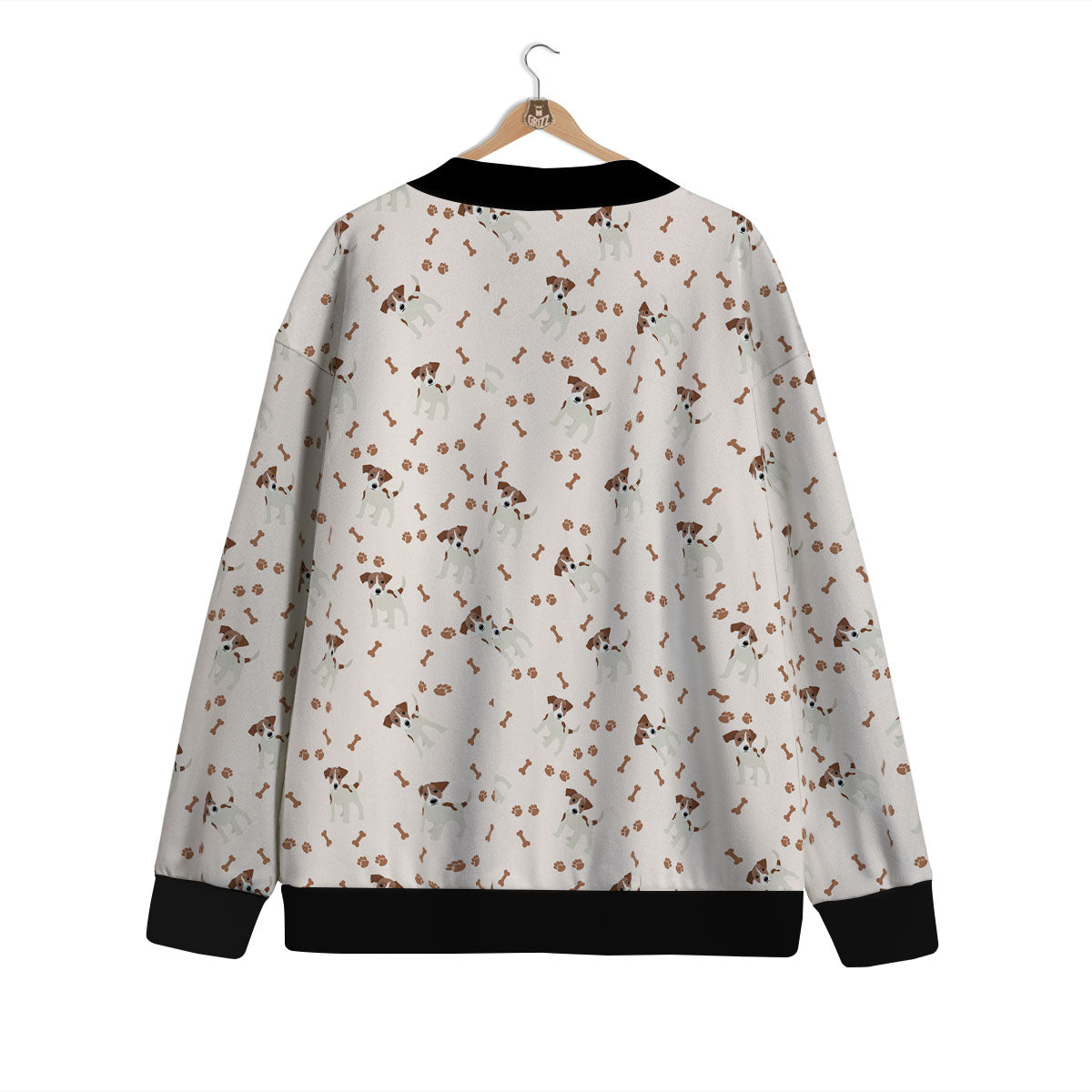 Bone And Jack Russell Terrier Print Pattern Cardigan-grizzshop