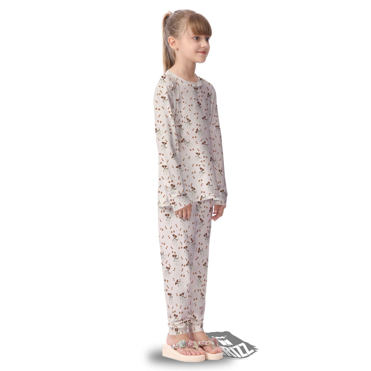 Bone And Jack Russell Terrier Print Pattern Kid's Pajamas-grizzshop