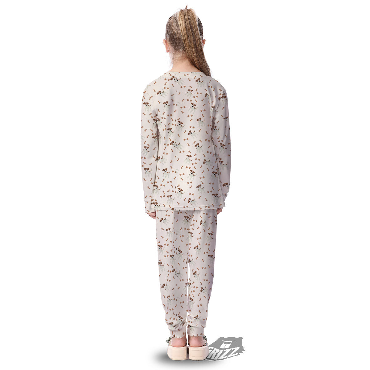 Bone And Jack Russell Terrier Print Pattern Kid's Pajamas-grizzshop