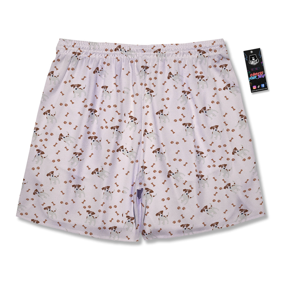 Bone And Jack Russell Terrier Print Pattern Men's Running Shorts-grizzshop
