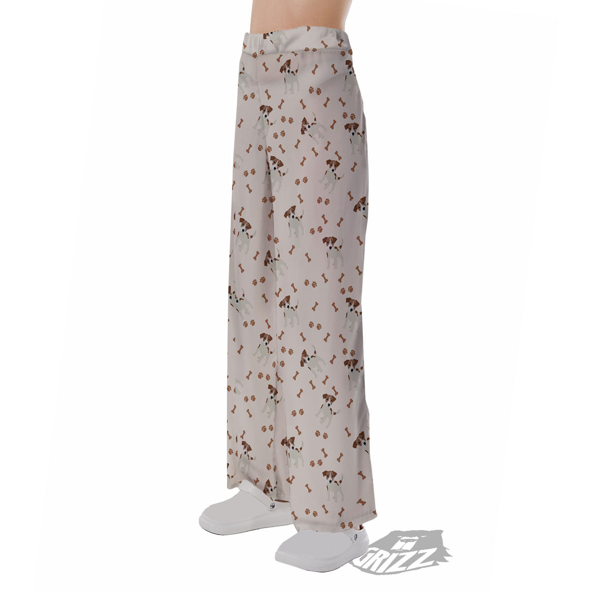 Bone And Jack Russell Terrier Print Pattern Pajama Pants-grizzshop