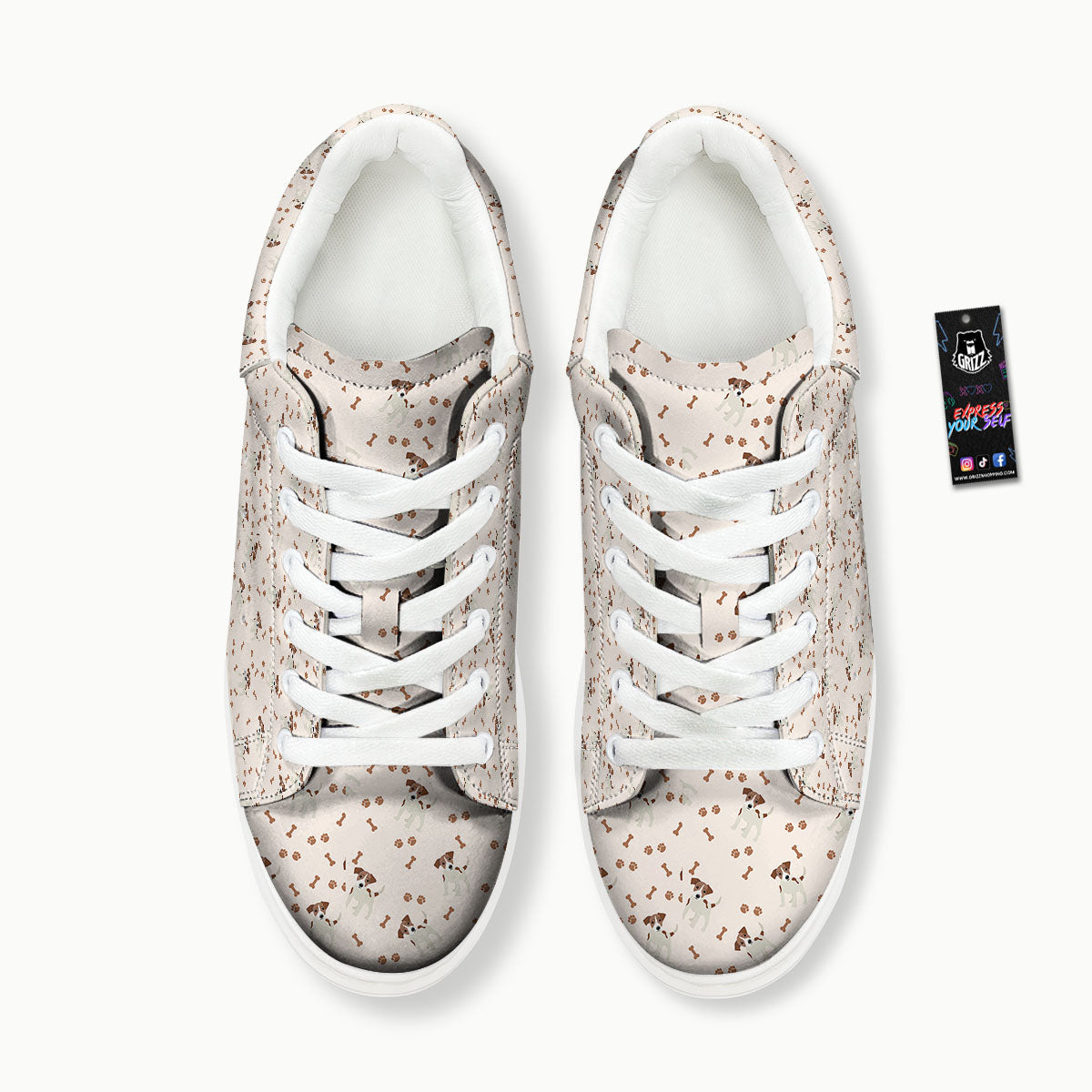 Bone And Jack Russell Terrier Print Pattern Platform Shoes-grizzshop
