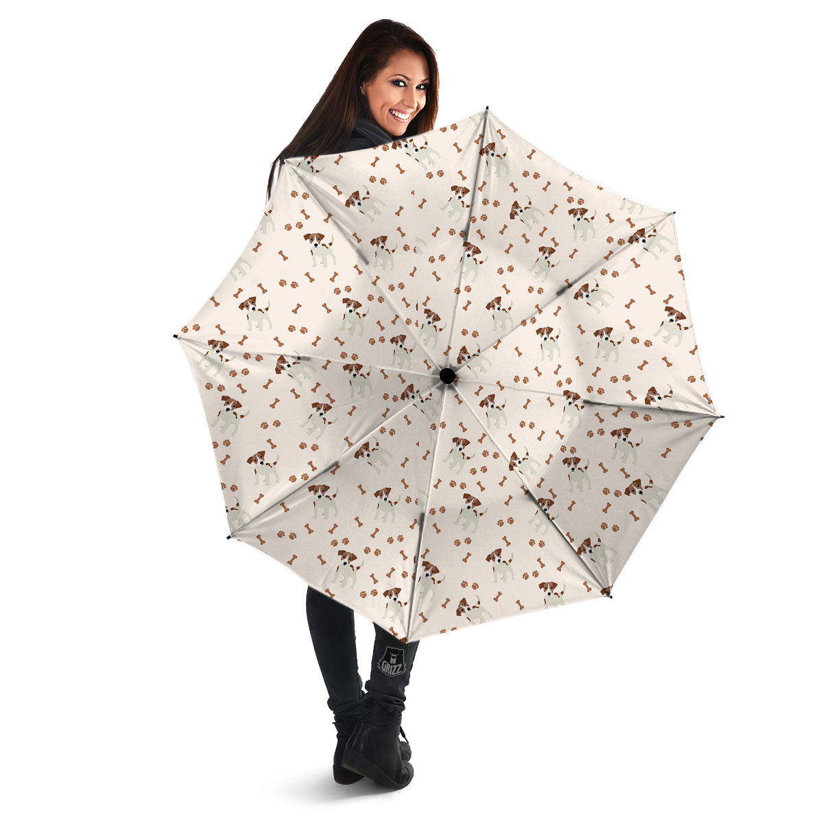 Bone And Jack Russell Terrier Print Pattern Umbrella-grizzshop