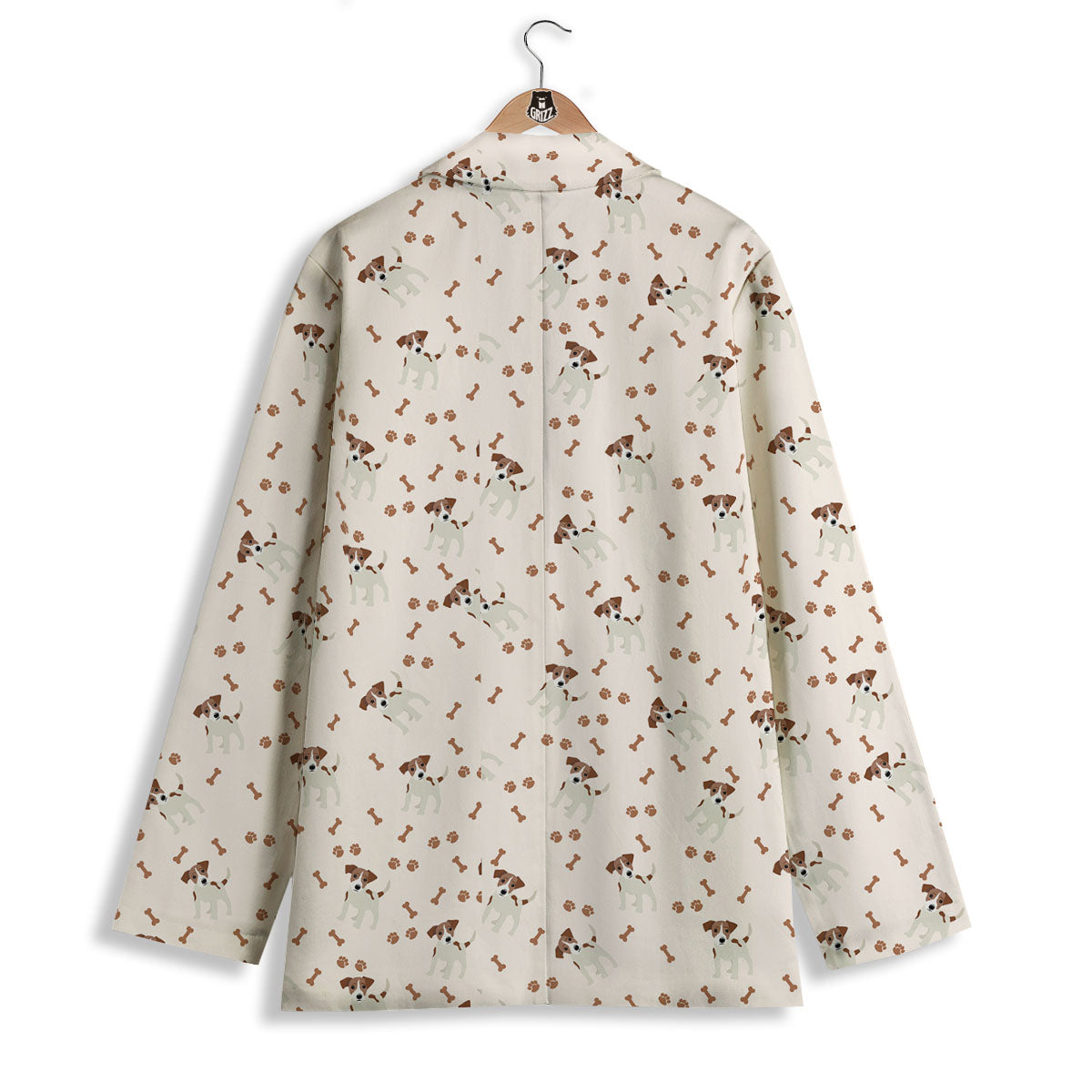 Bone And Jack Russell Terrier Print Pattern Women's Blazer-grizzshop