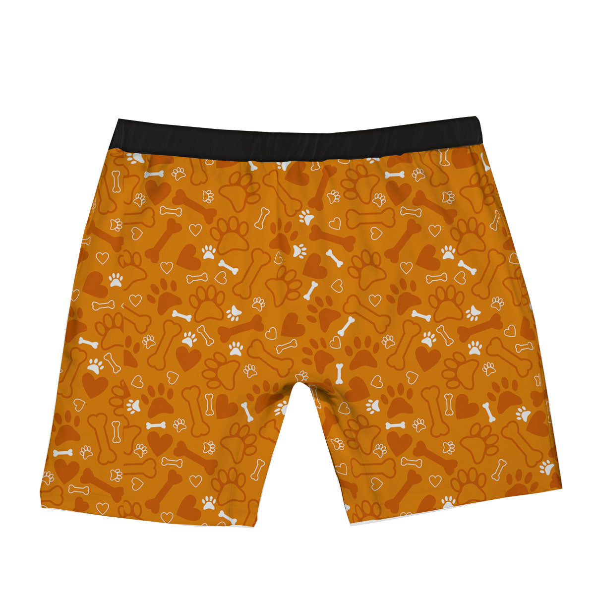 Bone And Orange Paw Print Pattern Boxer Briefs-grizzshop