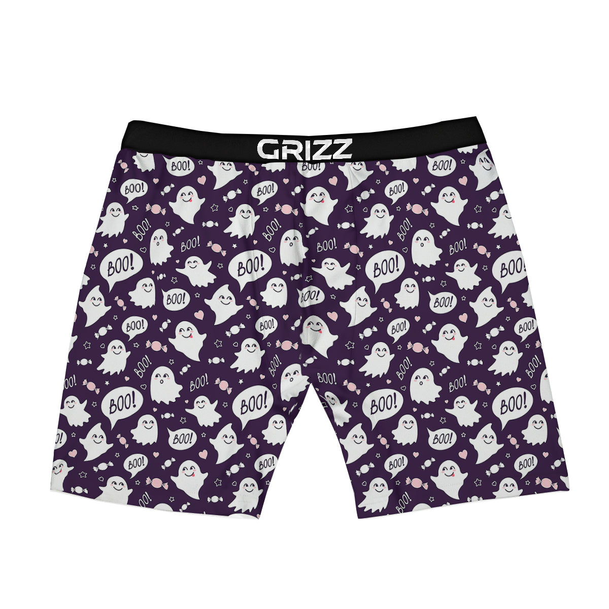 Boo Cute Ghost Print Pattern Boxer Briefs-grizzshop