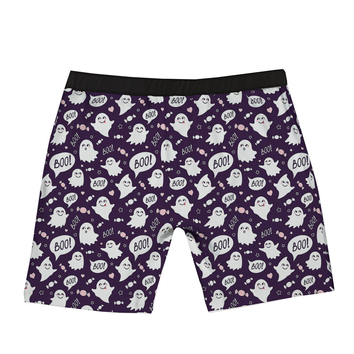 Boo Cute Ghost Print Pattern Boxer Briefs-grizzshop