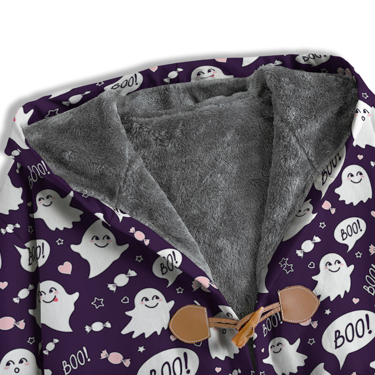 Boo Cute Ghost Print Pattern Men's Windbreaker Jacket-grizzshop