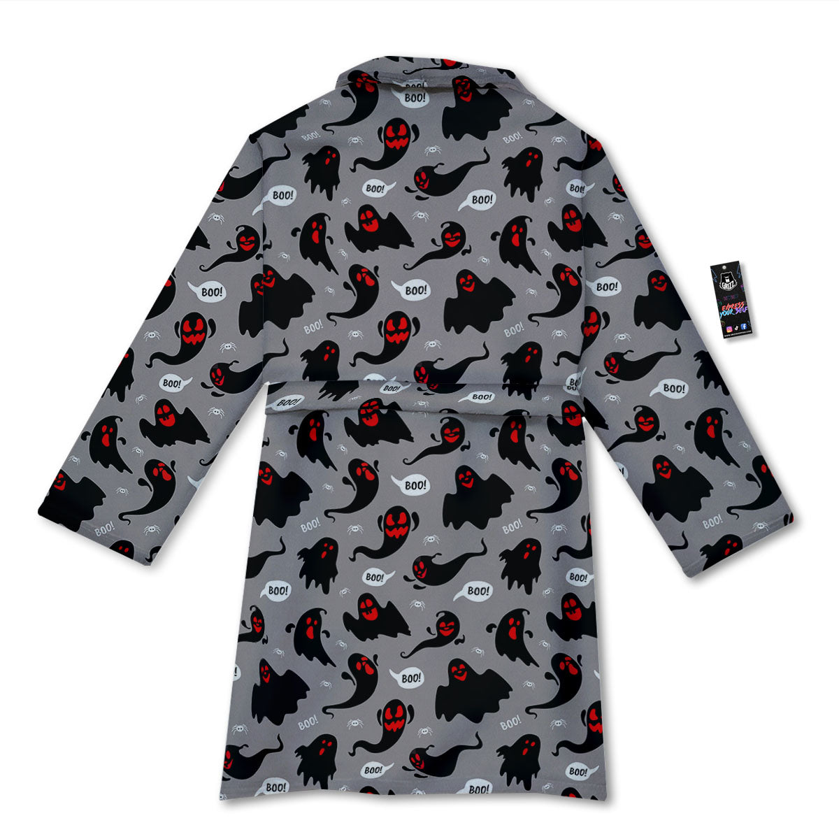 Boo Ghost Print Pattern Bathrobe-grizzshop