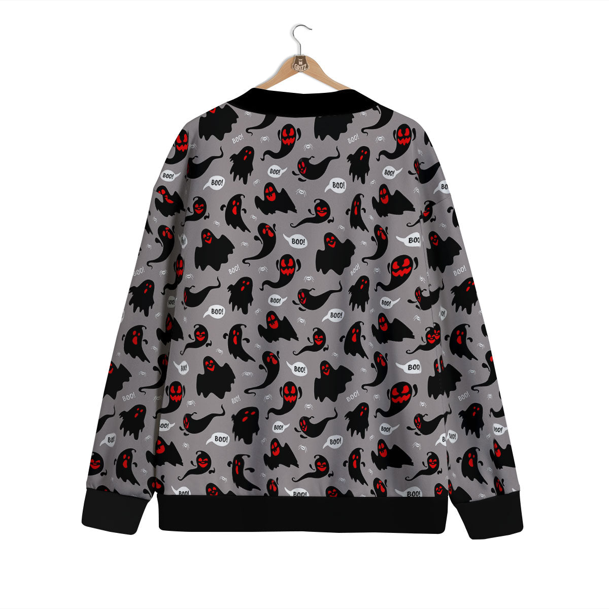 Boo Ghost Print Pattern Cardigan-grizzshop