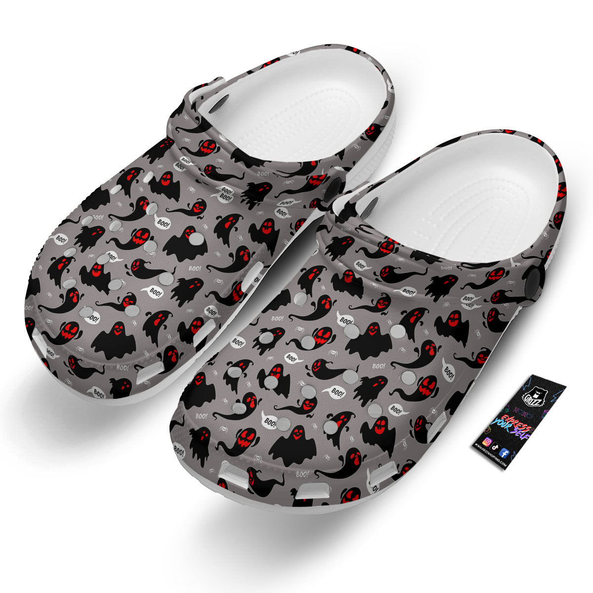 Boo Ghost Print Pattern Clog-grizzshop