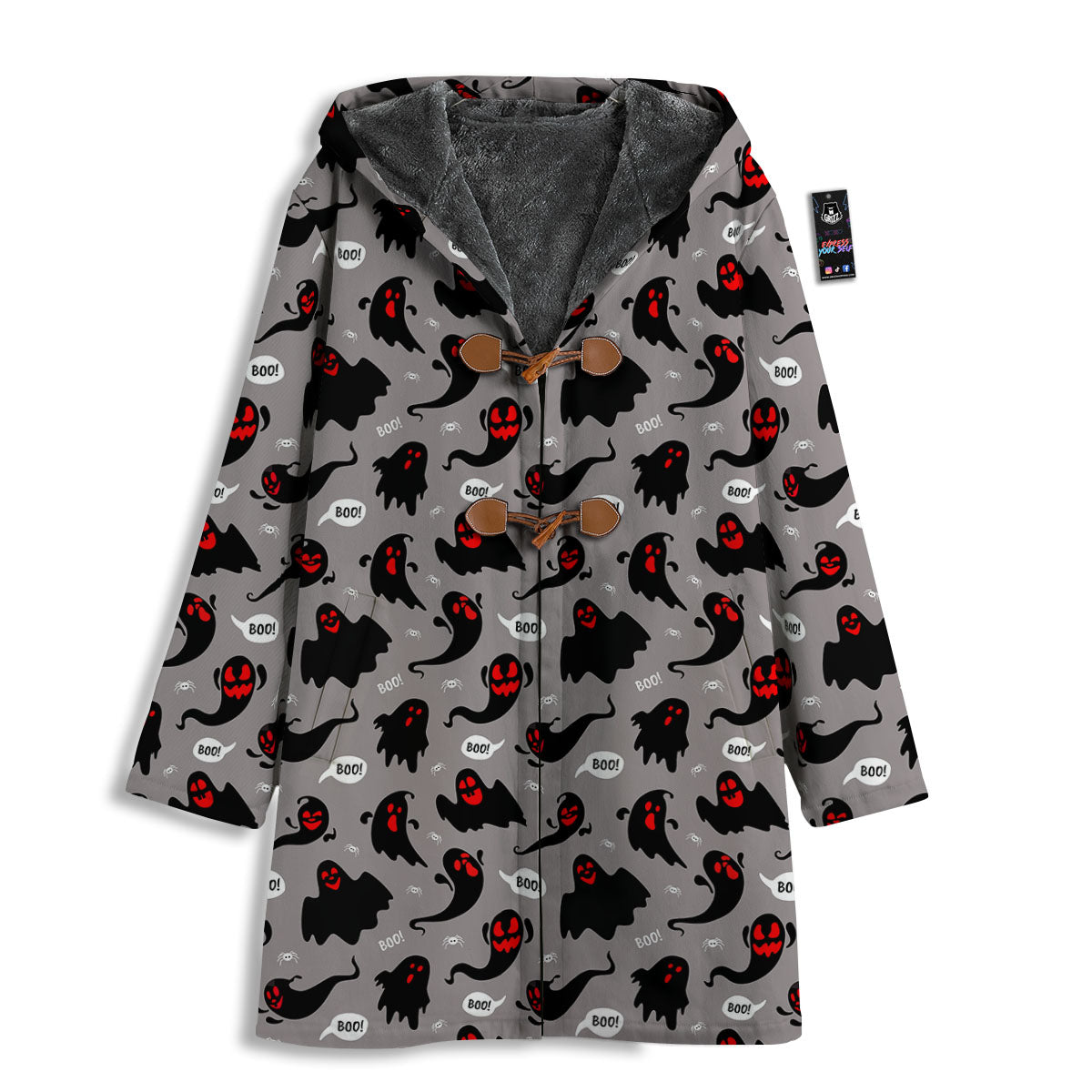 Boo Ghost Print Pattern Men's Windbreaker Jacket-grizzshop