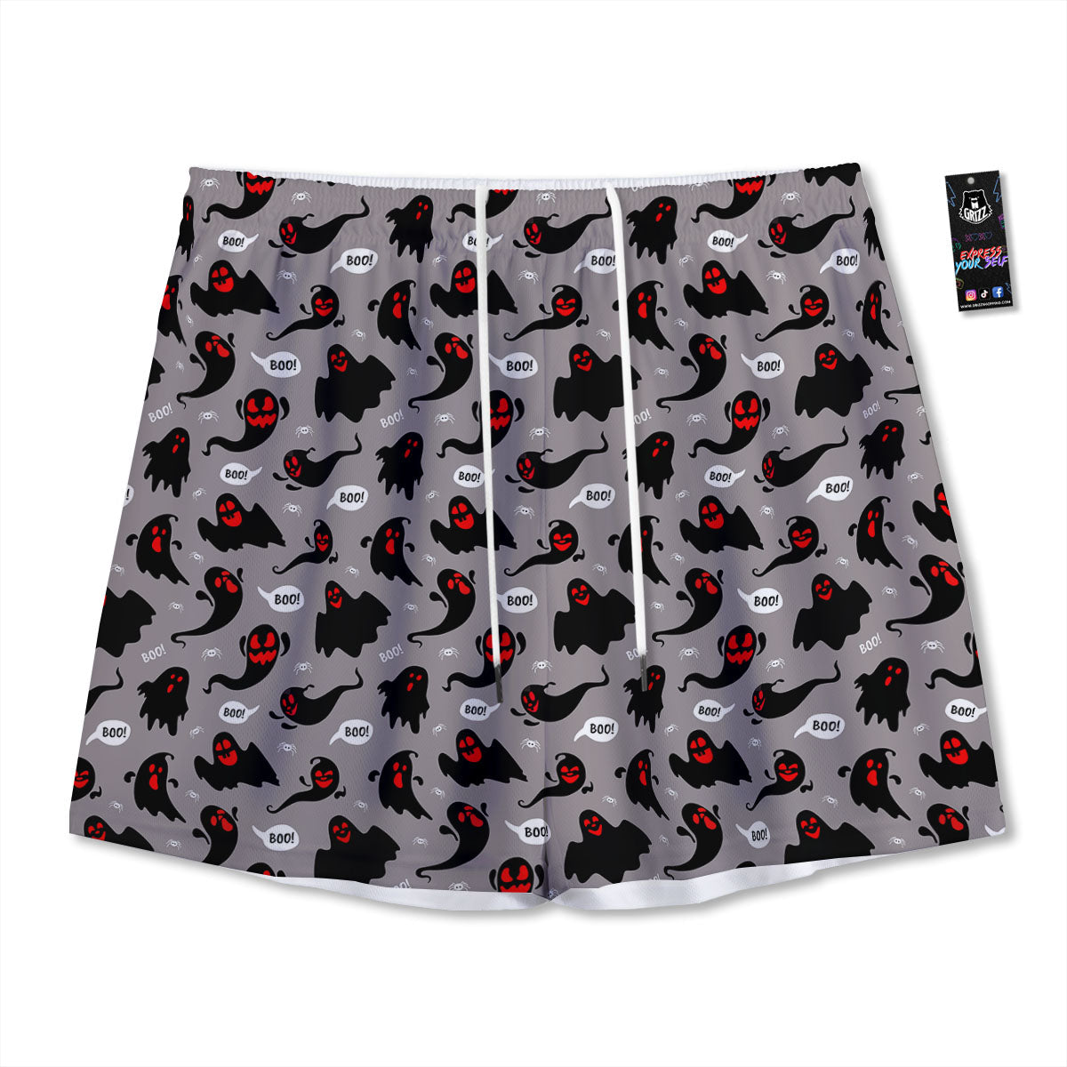 Buffalo Check Fire Yellow Print Pattern Mesh Shorts