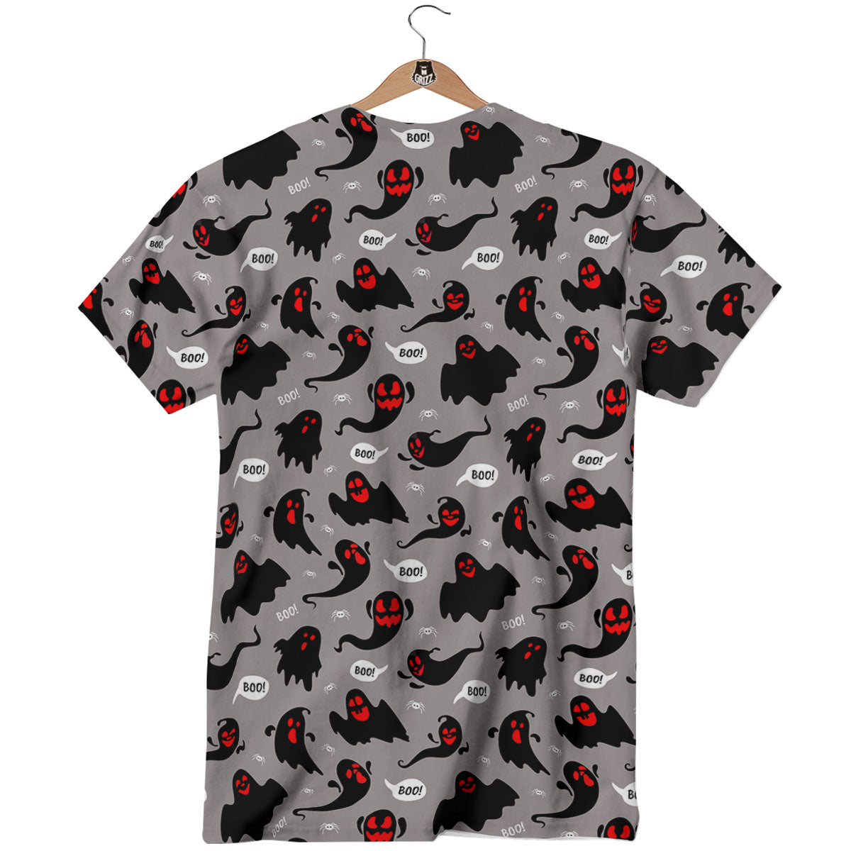 Boo Ghost Print Pattern T-Shirt-grizzshop