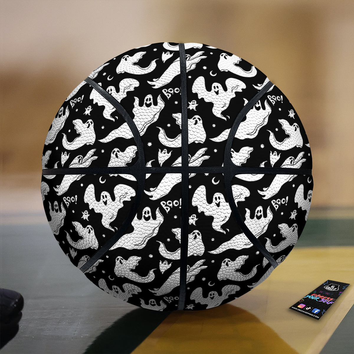Boo Scary Ghost Print Pattern Basketball-grizzshop
