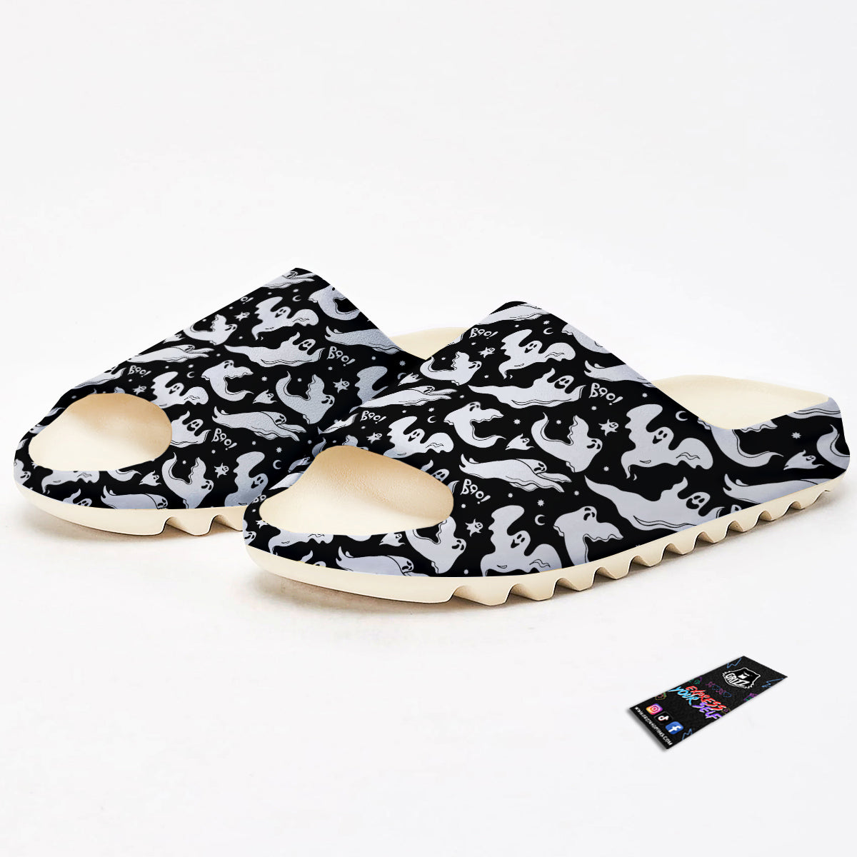 Boo Scary Ghost Print Pattern Sandals-grizzshop