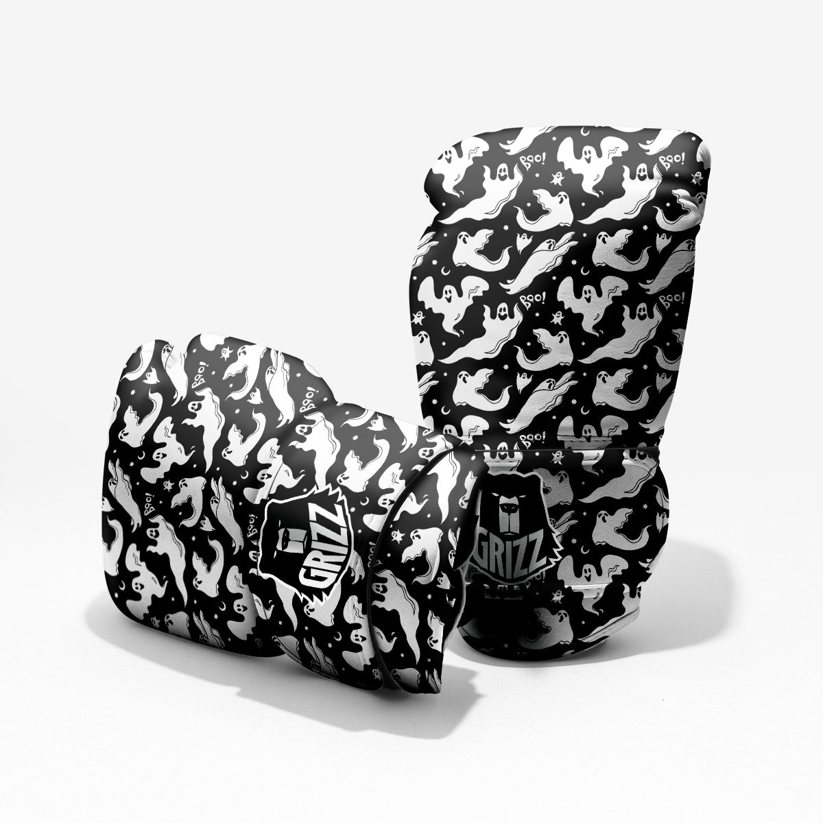 Boo Scary Ghost Print Pattern Pro Boxing Glove