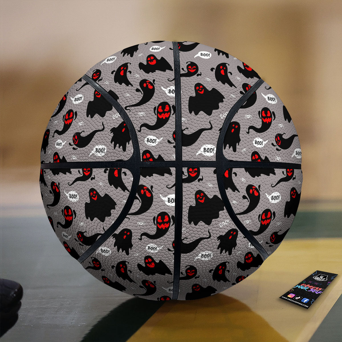Boo Ghost Print Pattern Basketball