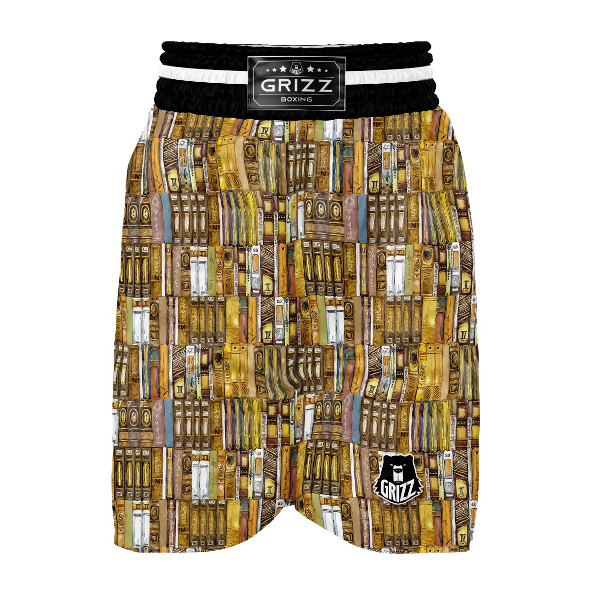 Book Lover Library Librarian Pattern Print Boxing Shorts-grizzshop