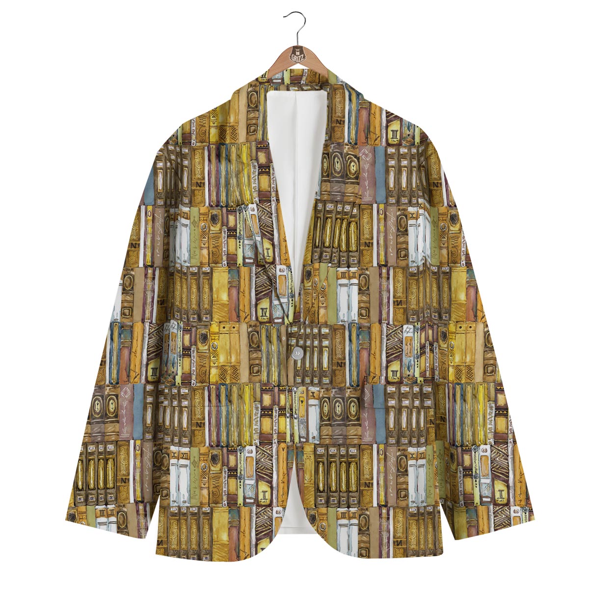 Book Lover Library Librarian Pattern Print Men's Blazer-grizzshop