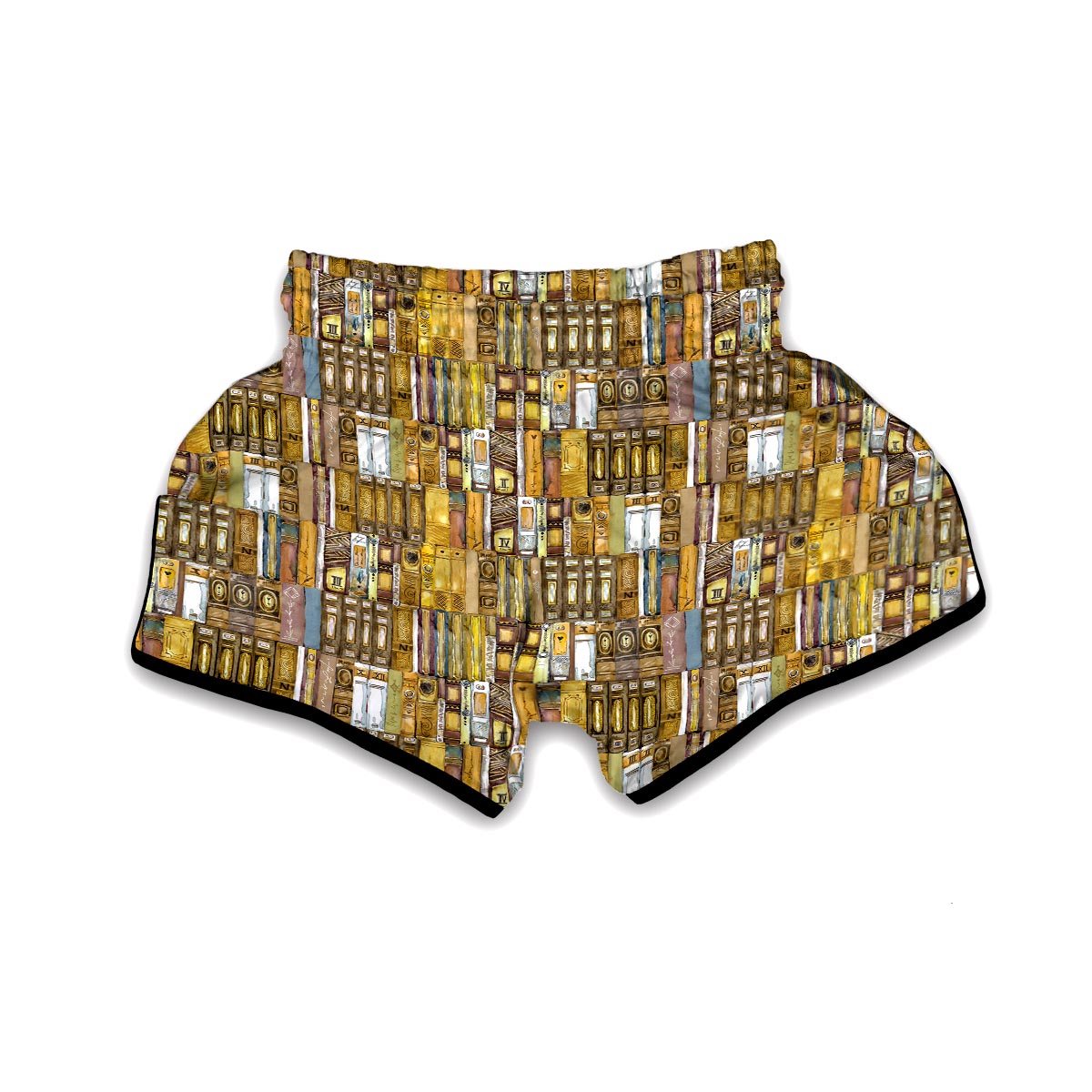 Book Lover Library Librarian Pattern Print Muay Thai Boxing Shorts-grizzshop