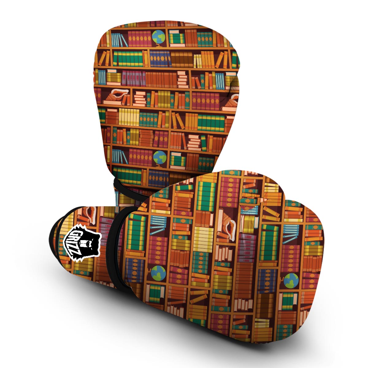 Book Lover Library Librarian Print Pattern Boxing Gloves-grizzshop